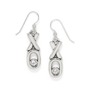 Brighton Hugs & Kisses French Wire Earrings, Silver plated, Valentine’s Day Love